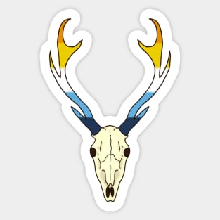 Aroace Pride Deer Skull Sticker